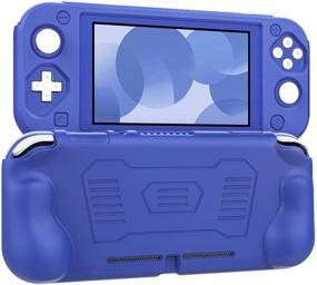 img 4 attached to MoKo Protective Case for Switch Lite - Blue: Silicone Soft Grip Cover Case with Kids Friendly Ergonomic Design, Anti-Collision, Non-Slip & Shockproof