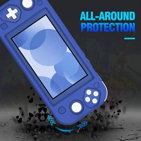 img 2 attached to MoKo Protective Case for Switch Lite - Blue: Silicone Soft Grip Cover Case with Kids Friendly Ergonomic Design, Anti-Collision, Non-Slip & Shockproof