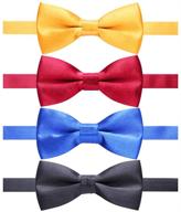 ausky 4 packs adjustable pre-tied bow tie for infant, baby boys, toddler, child, kids - various styles & colors logo