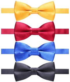 img 4 attached to AUSKY 4 Packs Adjustable Pre-tied Bow Tie for Infant, Baby Boys, Toddler, Child, Kids - Various Styles & Colors