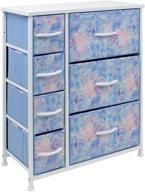 🌈 sorbus 7-drawer dresser - furniture chest for kids, teens, bedroom, nursery, playroom - steel frame, wood top, tie-dye fabric bins (pastel tie-dye) логотип