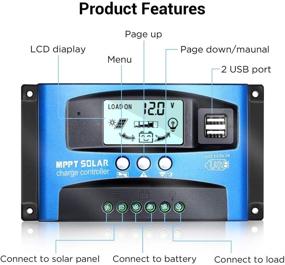 img 3 attached to 🌞 Enhance Solar Charging Efficiency with iSunergy MPPT Solar Charge Controller: 30A 12V/24V Auto Regulator with Dual USB Port and LCD Display for Lead Acid Batteries