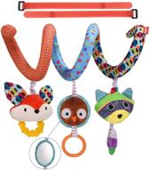 👶 hanging stroller car seat toys: haha baby spiral - soft infant boy girl crib dangle teething rattle learning toy for 0-12 months logo
