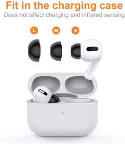 img 3 attached to 🎧 Улучшенные насадки для AirPods Pro - 12-частный комплект запасных насадок, насадки из пеноматериала, в комплекте портативный хранилище (черные)