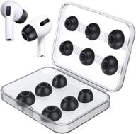 🎧 улучшенные насадки для airpods pro - 12-частный комплект запасных насадок, насадки из пеноматериала, в комплекте портативный хранилище (черные) логотип