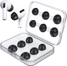 img 4 attached to 🎧 Улучшенные насадки для AirPods Pro - 12-частный комплект запасных насадок, насадки из пеноматериала, в комплекте портативный хранилище (черные)