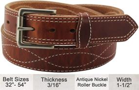 img 3 attached to 👔 Refined Dipped Leather Men's Accessories for Belts with Figure Stitched Design