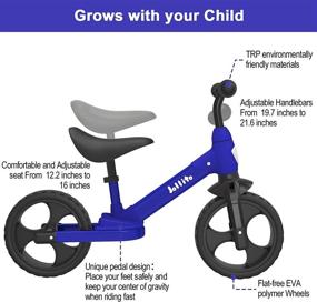 img 2 attached to 🚲 Adjustable Seat and Handlebar Jollito Balance Bike for 18 Months to 5 Years Old, No-Pedal Toddler Training Bike with Footrest