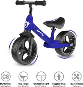 img 3 attached to 🚲 Adjustable Seat and Handlebar Jollito Balance Bike for 18 Months to 5 Years Old, No-Pedal Toddler Training Bike with Footrest