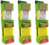 arrow home products dish wand sponge refills - snap-on replacement sponges, 3 packs (6 pieces total) - bpa-free sponge replacement head logo