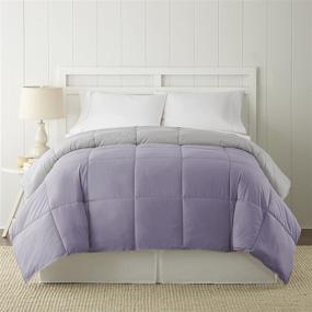 img 1 attached to 🛏️ Premium Modern Threads Down Alternative Microfiber Quilted Comforter/Duvet Insert – Full/Queen Size, Amethyst/Silver – Ultra Soft Bedding for All Seasons