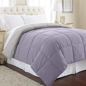 img 3 attached to 🛏️ Premium Modern Threads Down Alternative Microfiber Quilted Comforter/Duvet Insert – Full/Queen Size, Amethyst/Silver – Ultra Soft Bedding for All Seasons