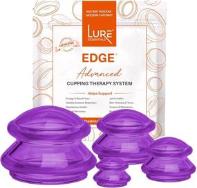 img 4 attached to 🟣 Lure Flex Silicone Cupping Set - Professional Therapy Sets for Muscle and Joint Pain Relief, Cellulite Reduction, and More (Purple, Set of 4)