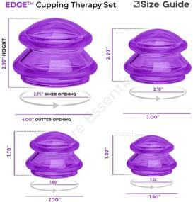 img 2 attached to 🟣 Lure Flex Silicone Cupping Set - Professional Therapy Sets for Muscle and Joint Pain Relief, Cellulite Reduction, and More (Purple, Set of 4)