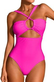 img 4 attached to Ioiom Swimsuits: Trendy 👙 Waisted Bathing Monokini for Women's Clothing