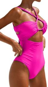 img 2 attached to Ioiom Swimsuits: Trendy 👙 Waisted Bathing Monokini for Women's Clothing