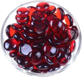 img 2 attached to 🔴 KINGOU Red Glass Gems/Marbles/Stones/Beads - 1 Lbs (17-19mm, Approx. 3/4"), Ideal for Vase Filler, Table Scatter, and Games