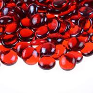 🔴 kingou red glass gems/marbles/stones/beads - 1 lbs (17-19mm, approx. 3/4"), ideal for vase filler, table scatter, and games logo