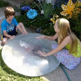 img 3 attached to Exciting Outdoor Water Fun with the Large Water Bubble Ball Balloon - Perfect for Beach and Pool Parties (Yellow/Blue)