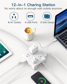 img 3 attached to 💡 Advanced Power Strip Surge Protector - 8 Outlets, 4 USB Ports, 5Ft Cord, Flat Plug - Ideal for Home, Office, Travel - ETL Certified - 900J