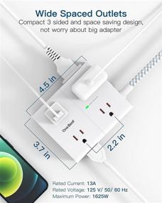 img 2 attached to 💡 Advanced Power Strip Surge Protector - 8 Outlets, 4 USB Ports, 5Ft Cord, Flat Plug - Ideal for Home, Office, Travel - ETL Certified - 900J