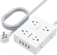 💡 advanced power strip surge protector - 8 outlets, 4 usb ports, 5ft cord, flat plug - ideal for home, office, travel - etl certified - 900j логотип