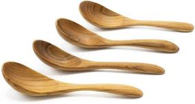 img 4 attached to 🥄 FAAY - Chinese Style Teak Soup Spoons, Handcrafted from Moisture-Resistant Teakwood, Healthy Wooden Spoon, Cutlery, Flatware