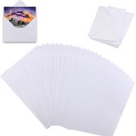 🎨 newbested 100pcs white watercolor paper, cold press cut bulk for watercolorist students & beginners | 4.7x6.7 inches | includes 50pcs white envelopes 5x6.8 inches logo