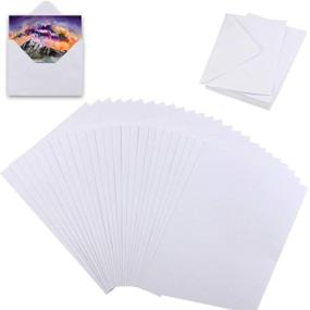 img 4 attached to 🎨 Newbested 100PCS White Watercolor Paper, Cold Press Cut Bulk for Watercolorist Students & Beginners | 4.7x6.7 Inches | Includes 50Pcs White Envelopes 5x6.8 Inches