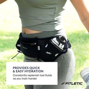 img 2 attached to 🏃 Fitletic Hydra 16 Hydration Belt: Convenient Water Bottle Holder, Pocket, and Gel Holder for Efficient Running