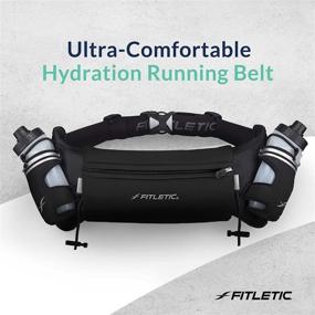 img 3 attached to 🏃 Fitletic Hydra 16 Hydration Belt: Convenient Water Bottle Holder, Pocket, and Gel Holder for Efficient Running