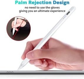 img 2 attached to 🖊️ Stylus Pen for iPad with Palm Rejection, Compatible with Apple iPad Pro 11/12.9 Inch (2018-2020), iPad 6/7/8th Gen, iPad Mini 5th Gen, iPad Air 3rd/4th Gen, etc. - Precise Tilt-Sensitive Drawing