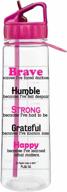 🌟 stay motivated during fitness workouts with the 'brave because i've faced darkness' slimkim ii water sports bottle - 30oz, hot pink logo