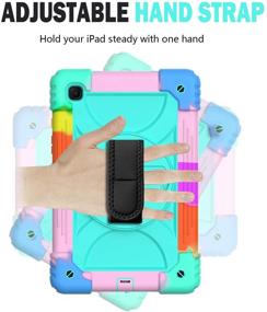 img 2 attached to 📱 Turquoise Samsung Galaxy Tab A7 Case for Kids - SIBEITU SM-T500/T505/T507, 10.4 2020, Stand, Hard Rugged Shockproof Protective Cover with Hand & Shoulder Strap for Samsung A7 Tablet