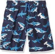 🩲 hatley boys swim trunks - deep sea sharks print boys' clothing in swim logo