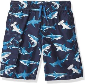 img 4 attached to 🩲 Hatley Boys Swim Trunks - Deep Sea Sharks Print Boys' Clothing in Swim