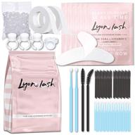 👁️ lyon lash eyelash extension supplies - bundle of 4x100 packs: 100 pairs of under eye gel pads, 100 disposable mascara brushes wands, 100 micro applicators brushes, 100 glue ring holders, and 2 medical tapes logo