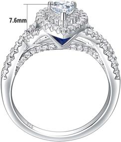 img 1 attached to Newshe Wedding Rings for Women - Engagement Ring Sets Sterling Silver CZ 1.7Ct Pear Heart - Sizes 4-13