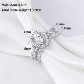 img 2 attached to Newshe Wedding Rings for Women - Engagement Ring Sets Sterling Silver CZ 1.7Ct Pear Heart - Sizes 4-13