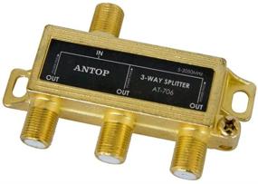 img 4 attached to ANTOP 3-Way Coaxial Cable Splitter 2GHz- 5-2050MHz Compatible with Satellite, HD TV, Antenna Signal- All Port Power DC Power Passing, Gold Plated and Corrosion Resistant