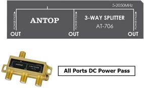 img 2 attached to ANTOP 3-Way Coaxial Cable Splitter 2GHz- 5-2050MHz Compatible with Satellite, HD TV, Antenna Signal- All Port Power DC Power Passing, Gold Plated and Corrosion Resistant