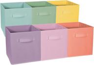 📦 sorbus® foldable storage cube basket bin - ideal for nursery, playroom, closet, efficient home organization (pastel multi-color, 6 pack) logo