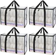 📦 105l moving totes - 4-pack of baleine underbed storage bags with reinforced handles, ideal for moving boxes, clothes, travel, attics - heavy-duty and convenient (white, 4-pack) логотип