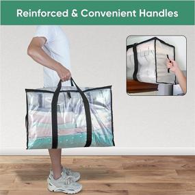 img 1 attached to 📦 105L Moving Totes - 4-Pack of BALEINE UnderBed Storage Bags with Reinforced Handles, Ideal for Moving Boxes, Clothes, Travel, Attics - Heavy-Duty and Convenient (White, 4-Pack)