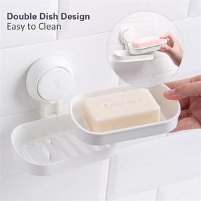 img 2 attached to 🧼 Powerful Vacuum Suction Soap Dish by TAILI - Strong Sponge Holder for Shower, Bathroom, Tub, Kitchen Sink - Drill-Free & Removable