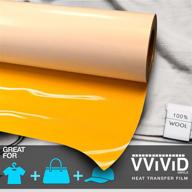 🎨 vvivid yellow heavy-duty iron-on heat transfer vinyl film - 12" x 3' (36") for fabulous designs logo