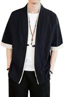 👘 stylish japanese short sleeved kimono cardigan jacket for men's sleep & lounge logo