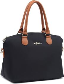 img 3 attached to NNEE Top Handle Satchel Handbag: Water-Resistant Nylon Design with Multiple Pockets