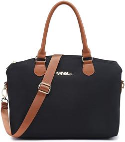 img 4 attached to NNEE Top Handle Satchel Handbag: Water-Resistant Nylon Design with Multiple Pockets