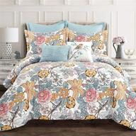 🛏️ lush decor blue and yellow sydney king 7-piece comforter set: luxury bedding at its finest logo